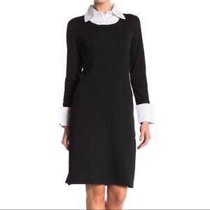 Nina Leonard Collar Sweater Dress